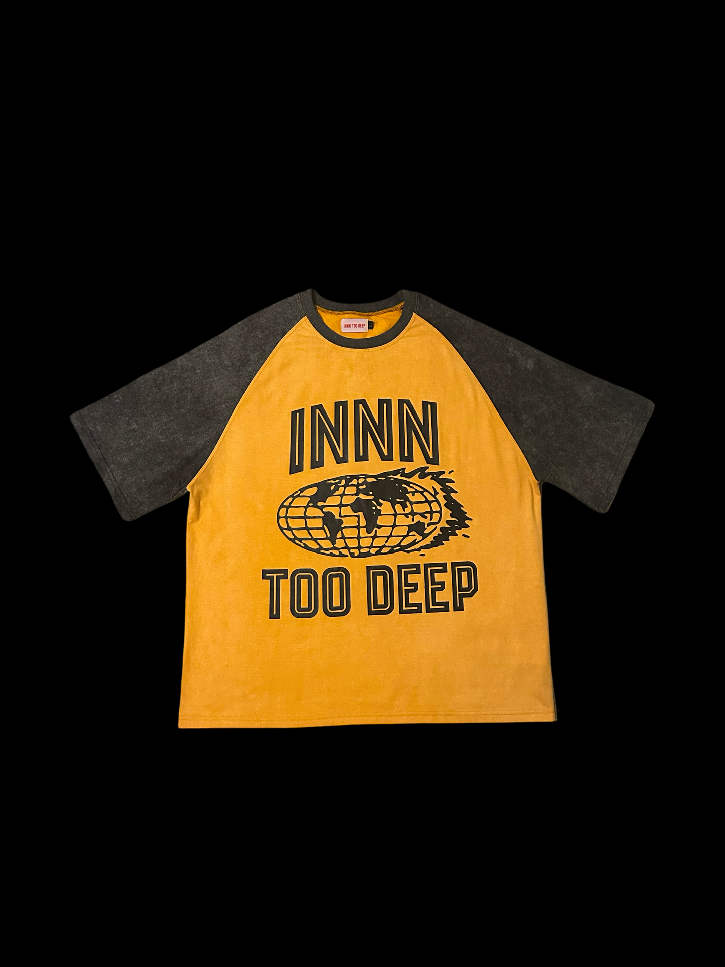 Mustard yellow tshirt - Acid washed